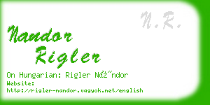 nandor rigler business card